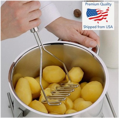 Stainless Steel Masher & Ricer for Perfectly Smooth Potatoes and Vegetables
