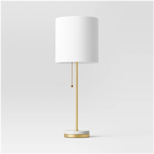 Marble Base Brass Stick Lamp