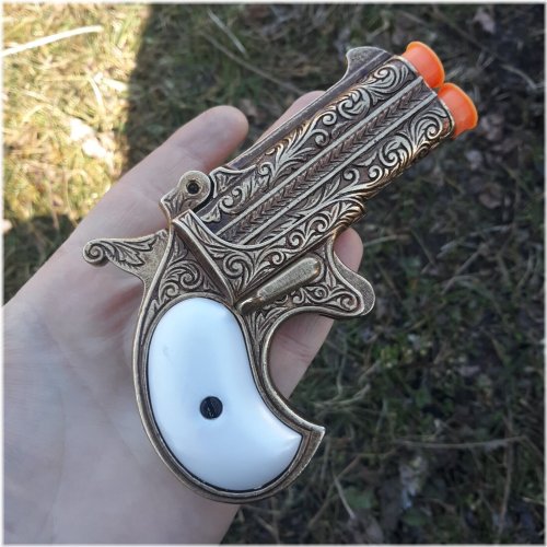 Brass Double Barrel Derringer Replica