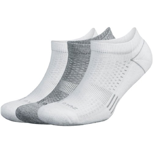 Zulu No Show Running Socks 3-Pack - White/Multi by Balega