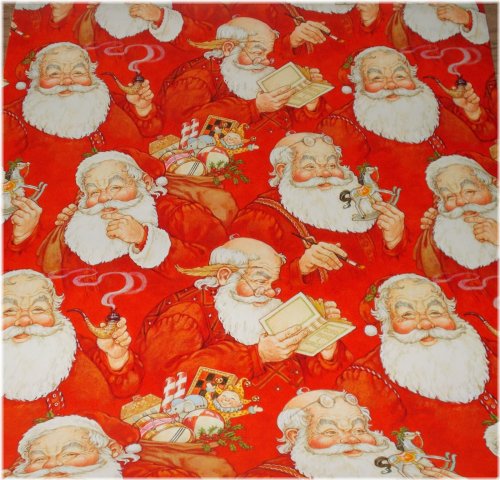 Vintage Holiday Santa Gift Wrap