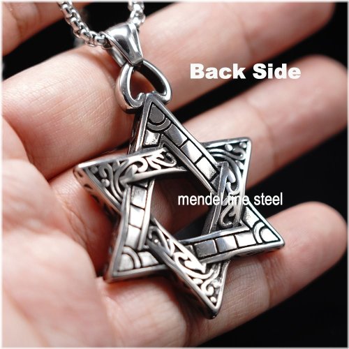 Star of David Stainless Steel Pendant Necklace