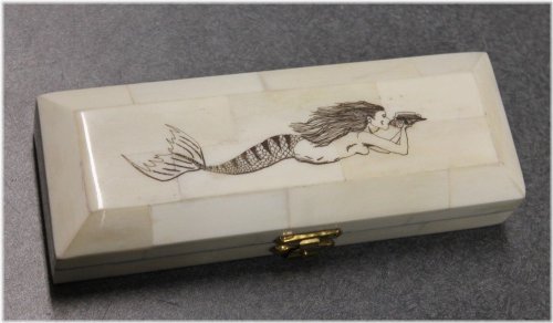 Mermaid Scrimshaw Trinket Box