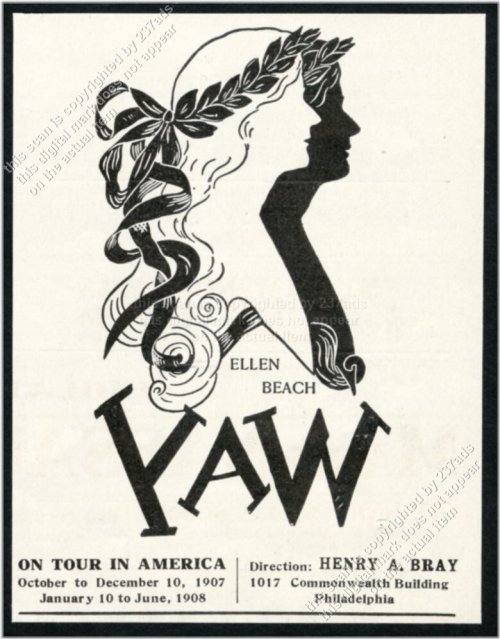 Vintage Ellen Beach Yaw Opera Singing Recital Print Ad