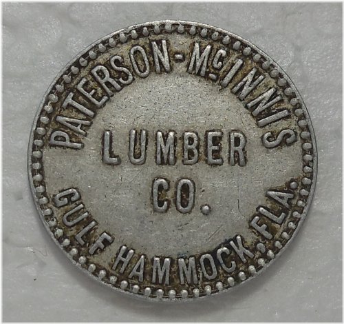 Gulf Hammock Lumber Scrip - Paterson McInnis Co. $1 Trade Token