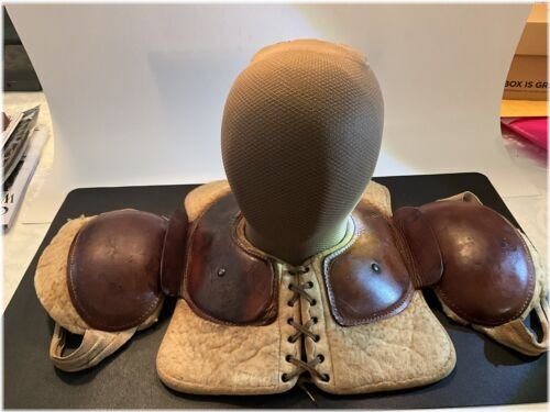 1930s Leather Football Shoulder Pads by Draper-Maynard