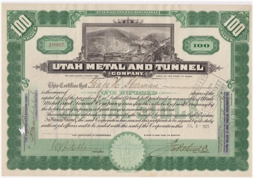 Rocky Mountain Heritage Stock Certificate