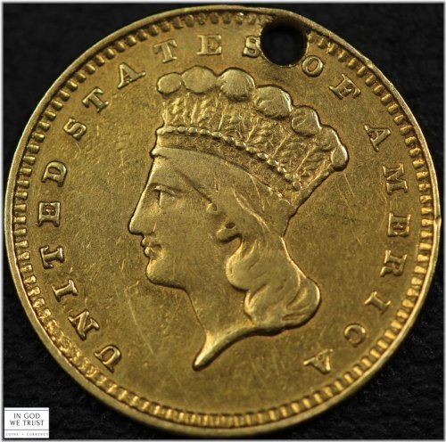 Indian Princess Gold Dollar - Holed