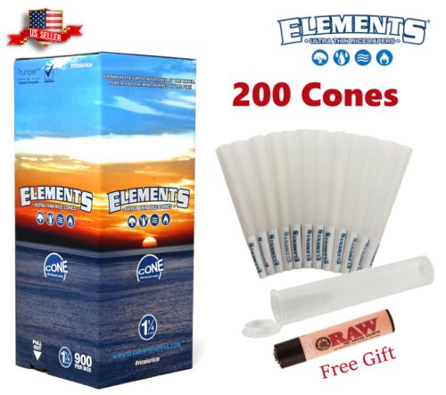 Rice Rollers Bundle: 200 Ultra Thin 1 1/4 Cones with Clipper Lighter