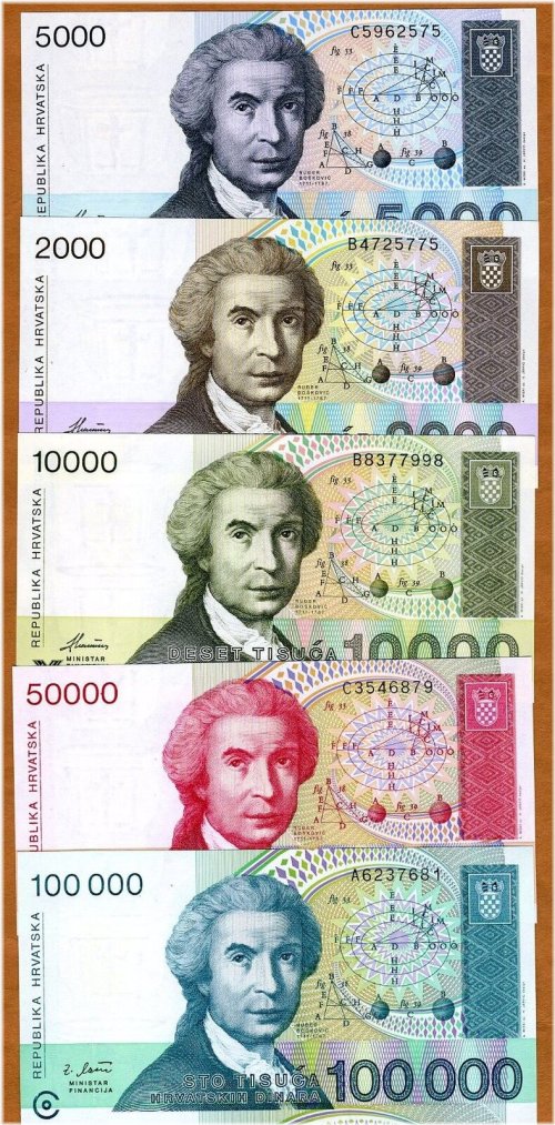 Croatian Paper Currency Collection - 1992-1993 UNC