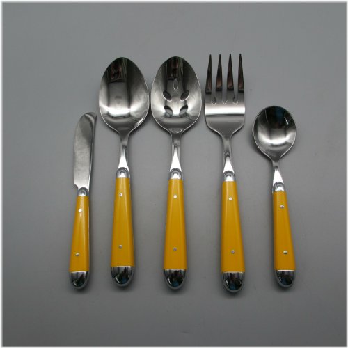 Sunflower Yellow Stainless Flatware Serving Set