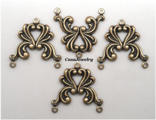 Golden Filigree Chandelier Connectors - Set of 4
