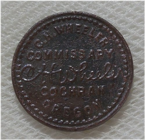 Cochran Oregon Lumber Scrip Token - C H Wheeler Commissary 5¢ Trade Token