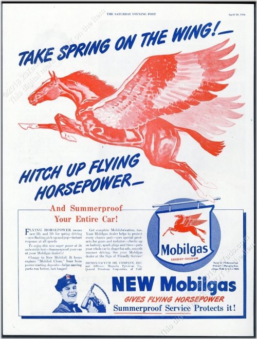 Vintage Mobil Gas Pegasus Art Print