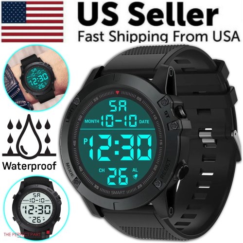 AquaChron: LED Backlit Waterproof Sports Watch for All