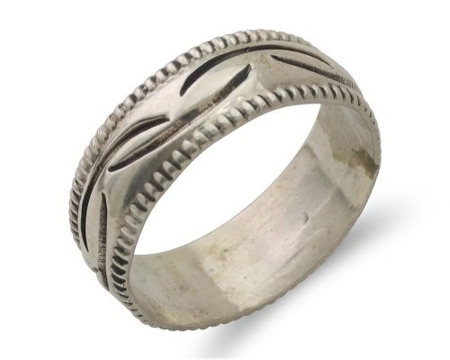Southwest Silver Stamped Ring