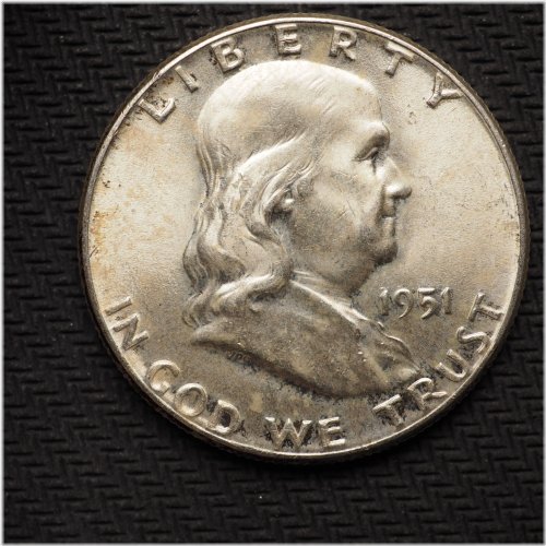 1951 P Franklin Silver Half Dollar