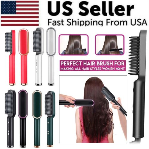 StylePro Heat Brush - Adjustable Electric Hair Tool for Smooth and Curly Looks