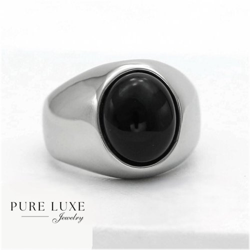 Onyx Steel Ring