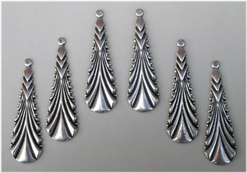 Celtic Sterling Silver Plated Drops with Hang Ring - Set of 6