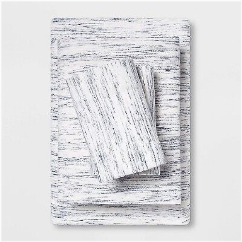 Navy Spacedye King Jersey Sheet Set by Room Essentials