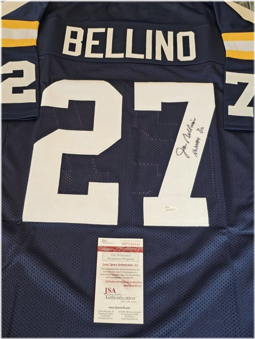 Blue Heisman 60 Joe Bellino Signed Jersey with JSA COA