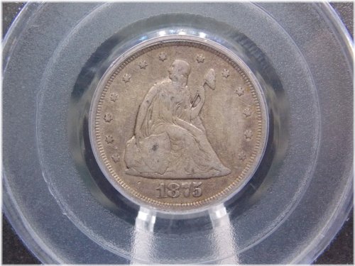 S" Silver Twenty Cent Piece - Obsolete 1875 Coin with PCGS VF30 Certification