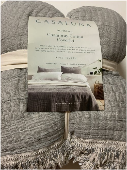 Reversible Textured Cotton Chambray Coverlet