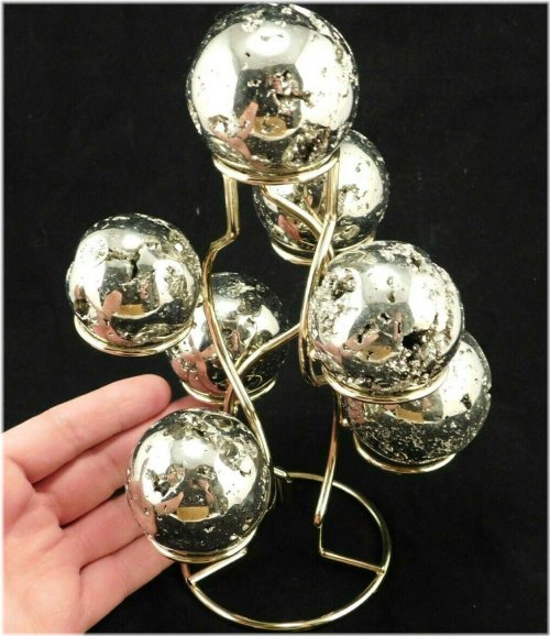 Golden Display Stand for Spherical Crystals