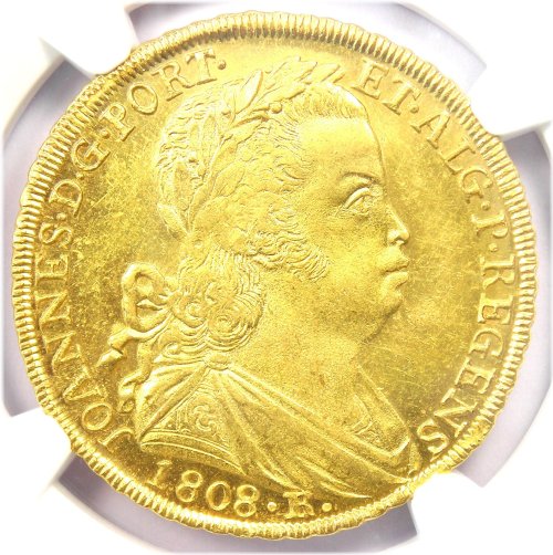 1808 Joao Gold 6400 Reis Coin - NGC Certified MS63