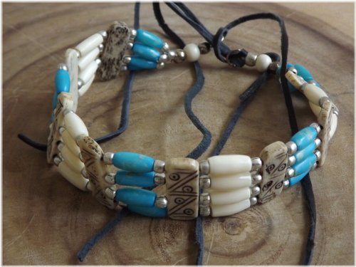 Turquoise Buffalo Bone Choker