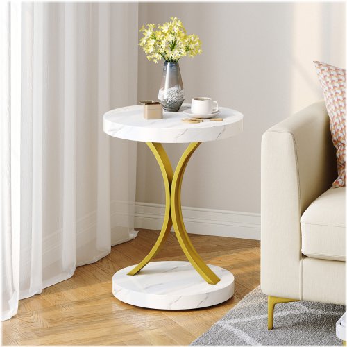 Marble Gold Accent Nightstand
