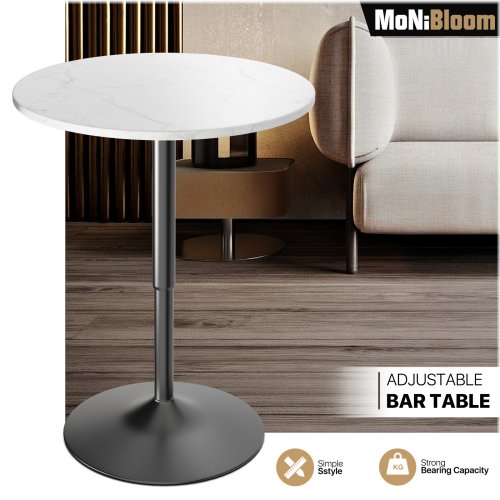 Marble Top Adjustable Pub Bar Table