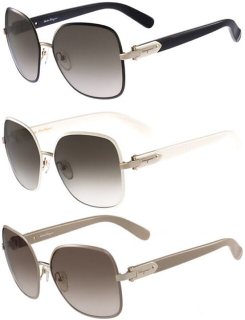 Butterfly Beveled Sunglasses by Salvatore Ferragamo