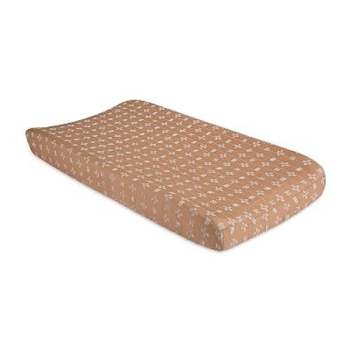 Cotton Quilted Changing Pad Cover - Ezra Copper Dash