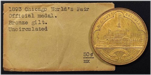 Columbian Commemorative Brass Medal - SKU 8