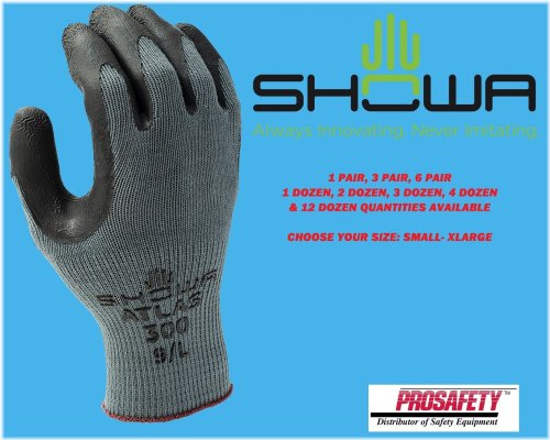 Atlas 300B Rubber Palm Coated Work Gloves