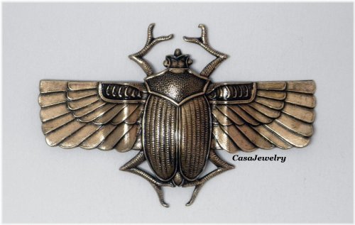 Gold Scarab Beetle Pendant