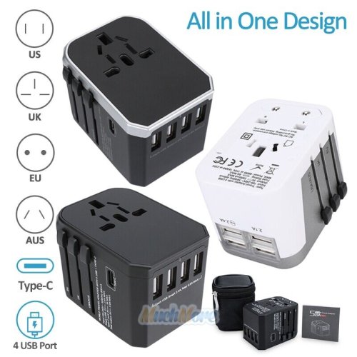 Global Power Hub - Universal Travel Adapter with Multiple USB Ports