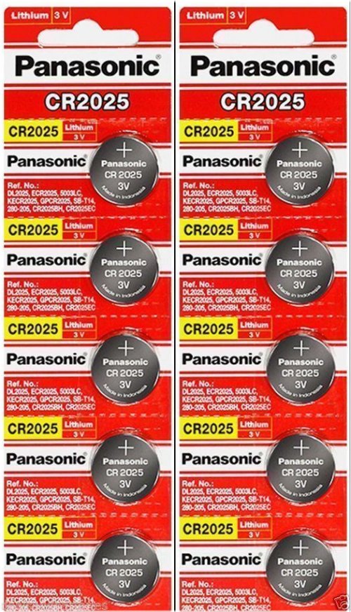 Long-lasting Power Discs: PANASONIC CR2025 Lithium Batteries (Pack of 10)