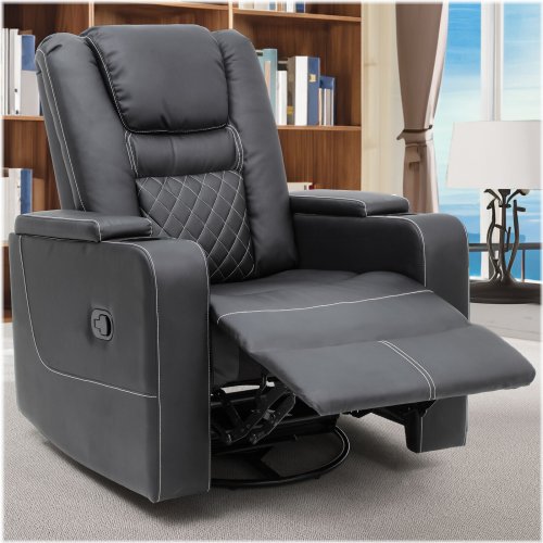 Cozy Lounge Recliner with Swivel and Cup Holders