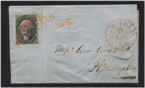 Antique Washington Postmaster Provisional Stamp on Cover LV8802
