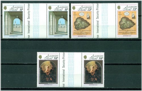 Gutter Pairs of Ascension Day Church Map Stamps