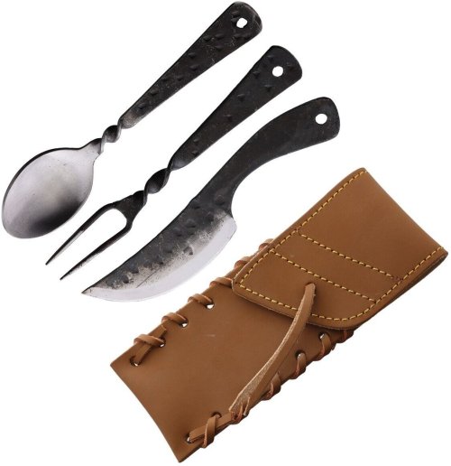 Rustic Forge Dining Trio with Leather Sheath