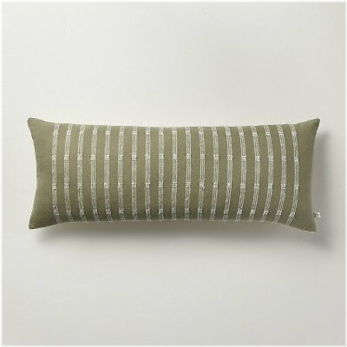 Sage Stripe Lumbar Pillow