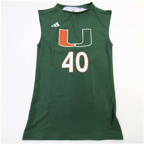 Adidas Miami Hurricanes Men's Green Compression Top