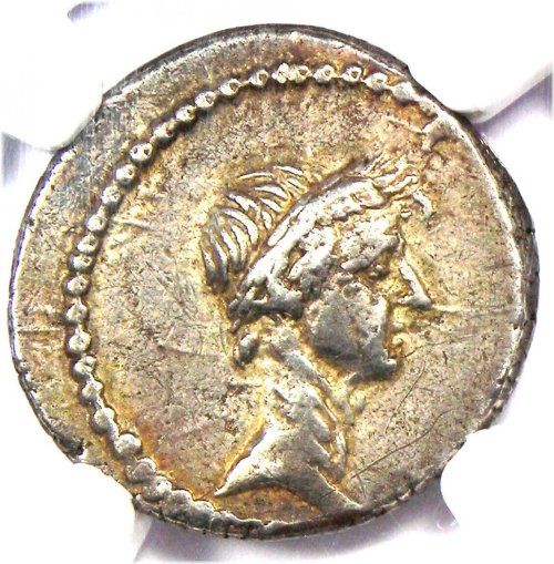 Caesar's Denarius: Authentic Ancient Coin from 42 BC