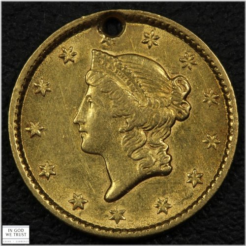 1853 Type 1 Liberty Head Gold Dollar - Holed