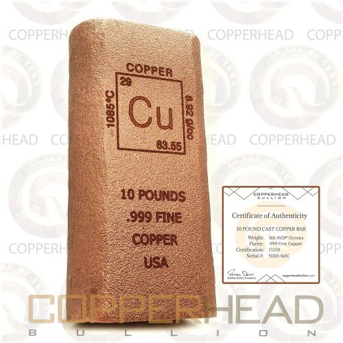 Copper Cast Bullion Ingot