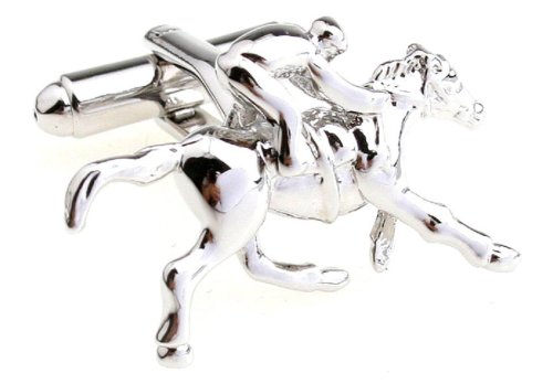 Equestrian Duo Silver Cufflinks